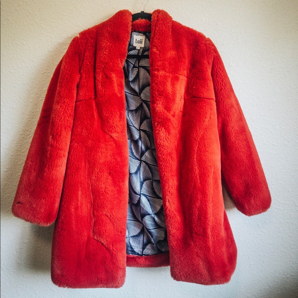 Faux Fur Orange Coat
